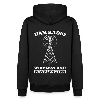Ham Radio Amateurfunk Amateurfunker Radio - Männer Premium Bio Hoodie - Schwarz - Hinten - Nico (187cm)