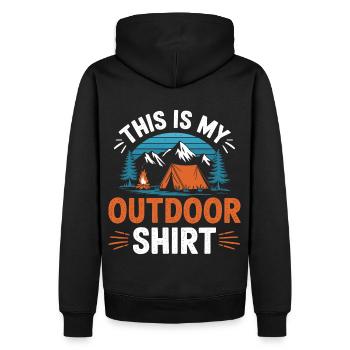 C’est mon Shirt Camping OUTDOOR - Sweat à capuche Premium bio Homme - noir - Dos - Nico (187cm)