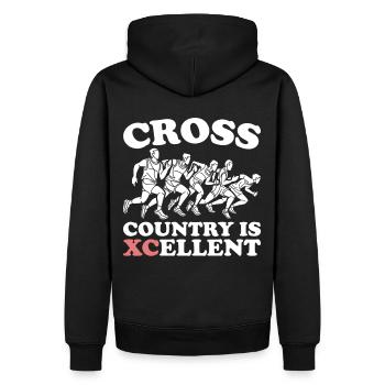 XC Running Cross Country Runner XC Runner - Männer Premium Bio Hoodie - Schwarz - Hinten - Nico (187cm)