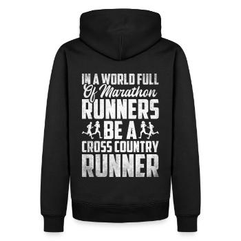 XC Running Cross Country Runner XC Runner - Männer Premium Bio Hoodie - Schwarz - Hinten - Nico (187cm)