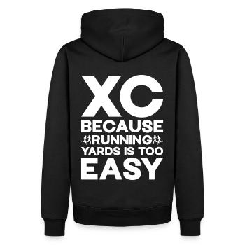 XC Running Cross Country Runner XC Runner - Männer Premium Bio Hoodie - Schwarz - Hinten - Nico (187cm)