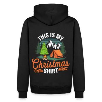 Camping Noël Tenue de Noël en plein air - Sweat à capuche Premium bio Homme - noir - Dos - Nico (187cm)