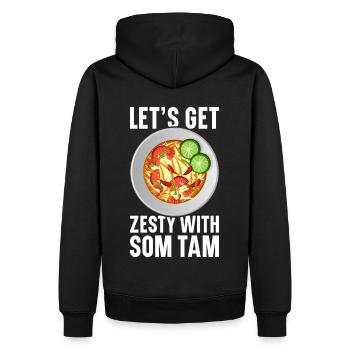 Som Tam Salade thaïlandaise Papaye Salade thaïlandaise Cuisine thaïlandaise - Sweat à capuche Premium bio Homme - noir - Dos - Nico (187cm)