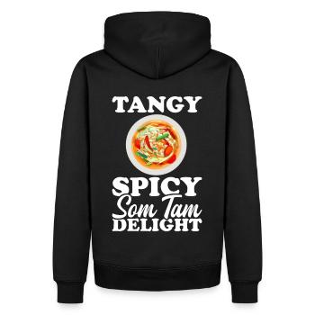 Som Tam Salade thaïlandaise Papaye Salade thaïlandaise Cuisine thaïlandaise - Sweat à capuche Premium bio Homme - noir - Dos - Nico (187cm)