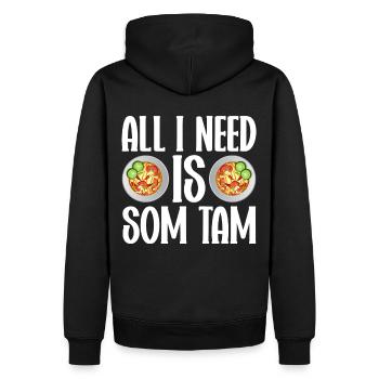 Som Tam Salade thaïlandaise Papaye Salade thaïlandaise Cuisine thaïlandaise - Sweat à capuche Premium bio Homme - noir - Dos - Nico (187cm)