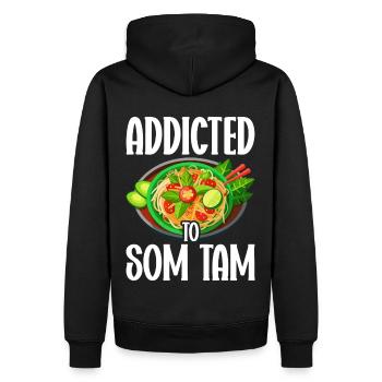 Som Tam Salade thaïlandaise Papaye Salade thaïlandaise Cuisine thaïlandaise - Sweat à capuche Premium bio Homme - noir - Dos - Nico (187cm)