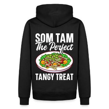 Som Tam Salade thaïlandaise Papaye Salade thaïlandaise Cuisine thaïlandaise - Sweat à capuche Premium bio Homme - noir - Dos - Nico (187cm)