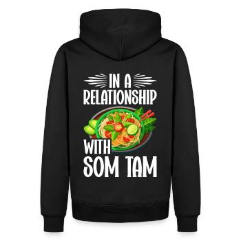 Som Tam Salade thaïlandaise Papaye Salade thaïlandaise Cuisine thaïlandaise - Sweat à capuche Premium bio Homme - noir - Dos - Nico (187cm)