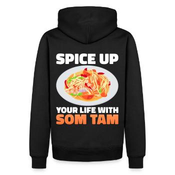 Som Tam Salade thaïlandaise Papaye Salade thaïlandaise Cuisine thaïlandaise - Sweat à capuche Premium bio Homme - noir - Dos - Nico (187cm)