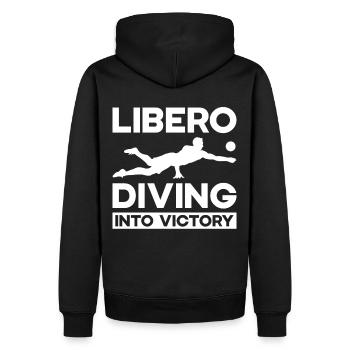 Volley-ball Libero - Sweat à capuche Premium bio Homme - noir - Dos - Nico (187cm)