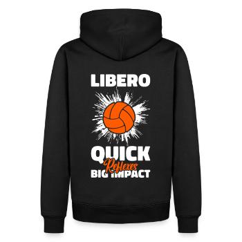 Volley-ball Libero - Sweat à capuche Premium bio Homme - noir - Dos - Nico (187cm)