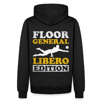Volley-ball Libero - Sweat à capuche Premium bio Homme - noir - Dos - Nico (187cm)