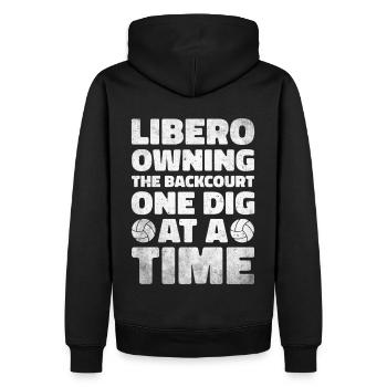 Volley-ball Libero - Sweat à capuche Premium bio Homme - noir - Dos - Nico (187cm)