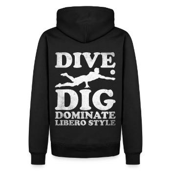 Volley-ball Libero - Sweat à capuche Premium bio Homme - noir - Dos - Nico (187cm)