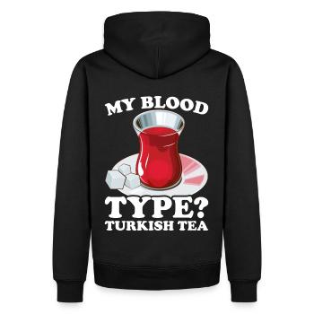 Thé turc Chai Türk Çayi Amoureux de la dinde - Sweat à capuche Premium bio Homme - noir - Dos - Nico (187cm)