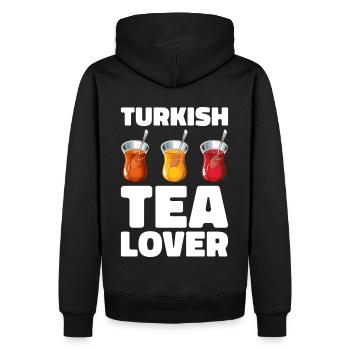 Thé turc Chai Türk Çayi Amoureux de la dinde - Sweat à capuche Premium bio Homme - noir - Dos - Nico (187cm)