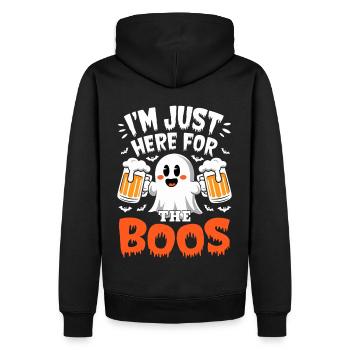 Fantôme d’Halloween, je suis juste là pour les huées - Sweat à capuche Premium bio Homme - noir - Dos - Nico (187cm)