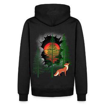 mystique forêt renard renards conte de fées enfants enfant - Sweat à capuche Premium bio Homme - noir - Dos - Nico (187cm)