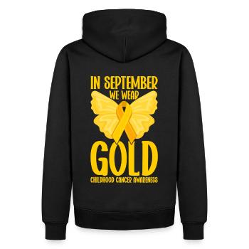 Krebs Im Kindesalter Childhood Cancer Awareness - Männer Premium Bio Hoodie - Schwarz - Hinten - Nico (187cm)