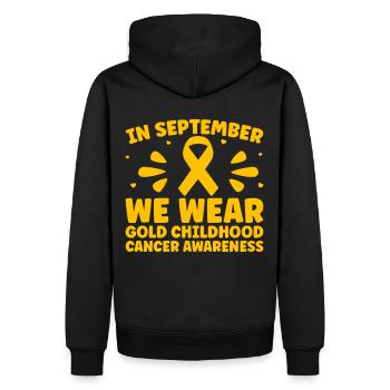 Krebs Im Kindesalter Childhood Cancer Awareness - Männer Premium Bio Hoodie - Schwarz - Hinten - Nico (187cm)
