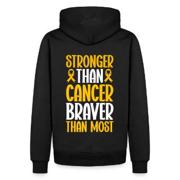 Krebs Im Kindesalter Childhood Cancer Awareness - Männer Premium Bio Hoodie - Schwarz - Hinten - Nico (187cm)