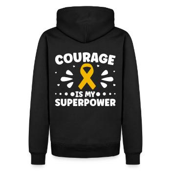 Krebs Im Kindesalter Childhood Cancer Awareness - Männer Premium Bio Hoodie - Schwarz - Hinten - Nico (187cm)
