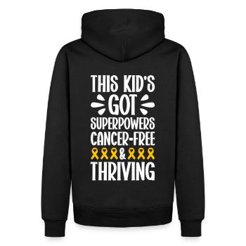 Krebs Im Kindesalter Childhood Cancer Awareness - Männer Premium Bio Hoodie - Schwarz - Hinten - Nico (187cm)