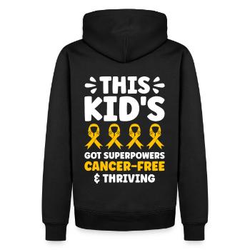 Krebs Im Kindesalter Childhood Cancer Awareness - Männer Premium Bio Hoodie - Schwarz - Hinten - Nico (187cm)