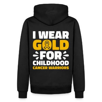 Krebs Im Kindesalter Childhood Cancer Awareness - Männer Premium Bio Hoodie - Schwarz - Hinten - Nico (187cm)