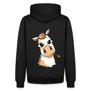 poney cheval chevaux tête de cheval - Sweat à capuche Premium bio Homme - noir - Dos - Nico (187cm)