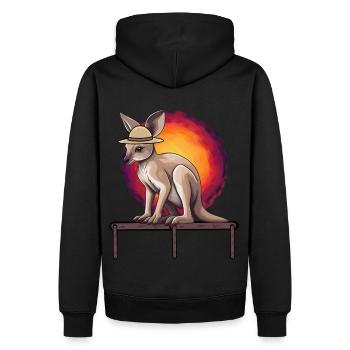 Känguru Australien Wildtiere Kinder Kind Baby - Männer Premium Bio Hoodie - Schwarz - Hinten - Nico (187cm)