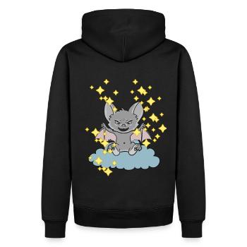 Fledermaus Fledermäuse Kinder Kind Halloween - Männer Premium Bio Hoodie - Schwarz - Hinten - Nico (187cm)