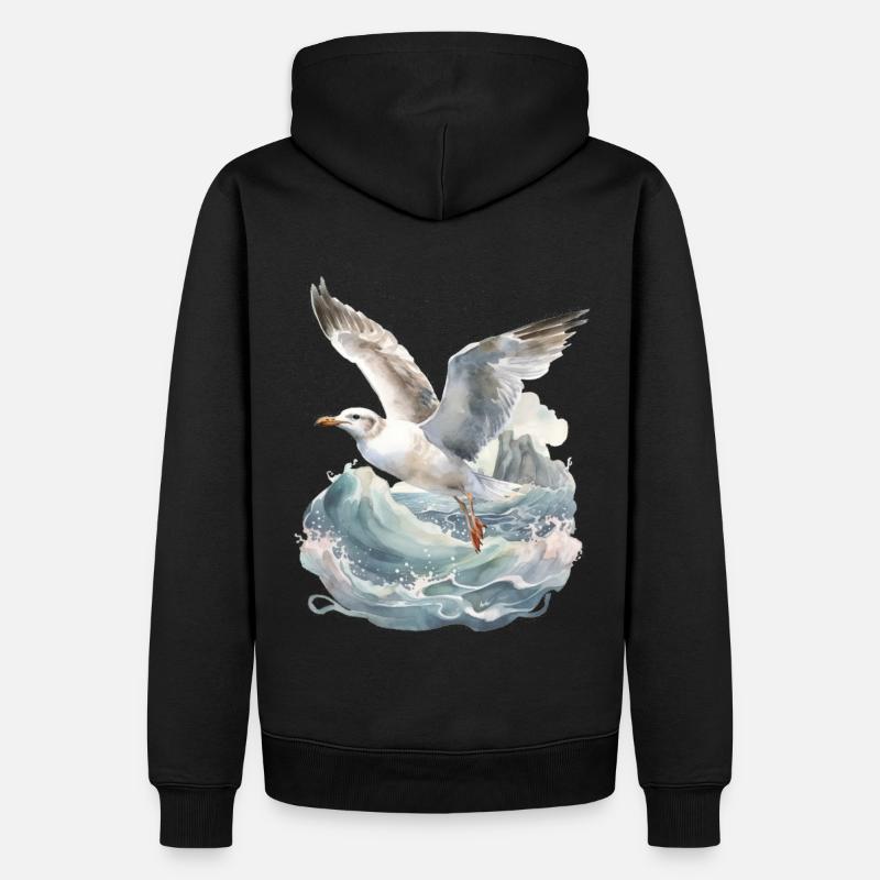Möwen Möwe Seevögel Seevogel Meer maritim - Männer Premium Bio Hoodie - Schwarz