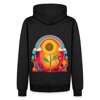 Sunflower Nature Flower Nature Lover - Men’s Premium Organic Hoodie - black - Back - Nico (187cm)