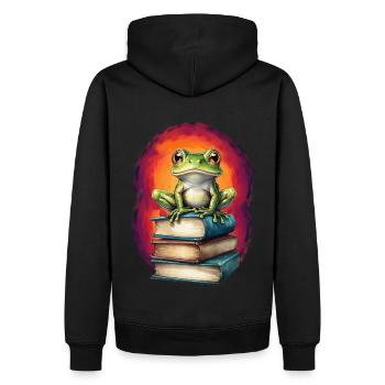 Frog Frogs Toad Child Kids Book Reading - Men’s Premium Organic Hoodie - black - Back - Nico (187cm)