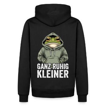 Calme-toi, petit dicton drôle - Sweat à capuche Premium bio Homme - noir - Dos - Nico (187cm)