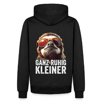 Calme-toi, petit dicton drôle - Sweat à capuche Premium bio Homme - noir - Dos - Nico (187cm)