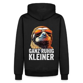 Calme-toi, petit dicton drôle - Sweat à capuche Premium bio Homme - noir - Dos - Nico (187cm)