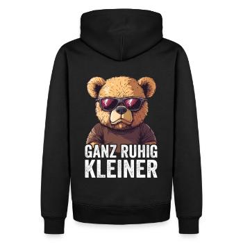 Calme-toi, petit dicton drôle - Sweat à capuche Premium bio Homme - noir - Dos - Nico (187cm)