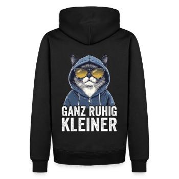 Ganz Ruhig Kleiner Lustiger Spruch - Männer Premium Bio Hoodie - Schwarz - Hinten - Nico (187cm)