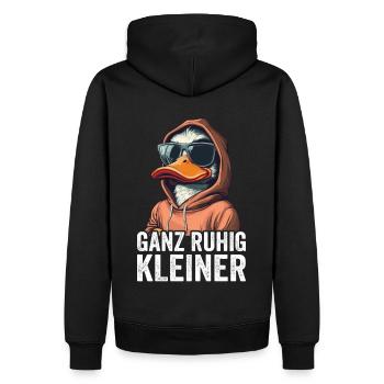 Ganz Ruhig Kleiner Lustiger Spruch - Männer Premium Bio Hoodie - Schwarz - Hinten - Nico (187cm)