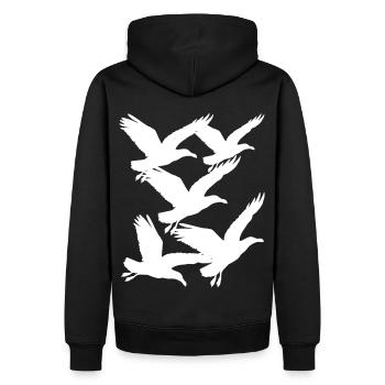 Seagull Seagulls Maritime - Men’s Premium Organic Hoodie - black - Back - Nico (187cm)
