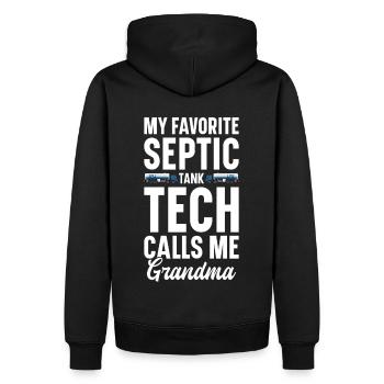 Technicien de fosse septique Installateur de système d’égout - Sweat à capuche Premium bio Homme - noir - Dos - Nico (187cm)
