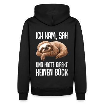 Je suis venu, j’ai vu et je n’en ai pas eu envie tout de suite - Sweat à capuche Premium bio Homme - noir - Dos - Nico (187cm)