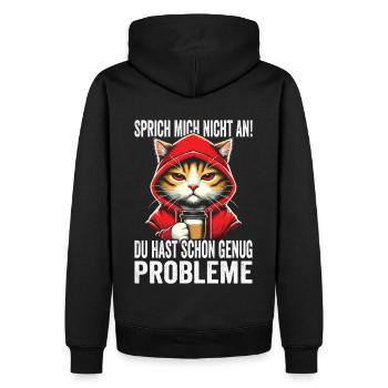 Ne me parlez pas, vous avez déjà assez de problèmes - Sweat à capuche Premium bio Homme - noir - Dos - Nico (187cm)