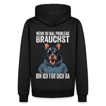 Si jamais vous avez besoin de problèmes, je suis là pour vous - Sweat à capuche Premium bio Homme - noir - Dos - Nico (187cm)