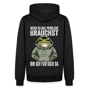 Si jamais vous avez besoin de problèmes, je suis là pour vous - Sweat à capuche Premium bio Homme - noir - Dos - Nico (187cm)