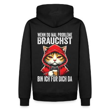 Si jamais vous avez besoin de problèmes, je suis là pour vous - Sweat à capuche Premium bio Homme - noir - Dos - Nico (187cm)