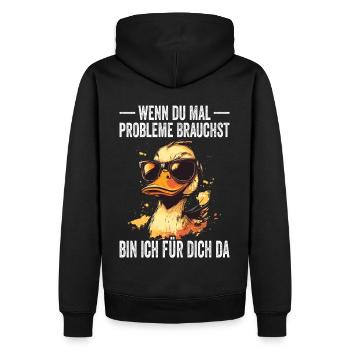 Si jamais vous avez besoin de problèmes, je suis là pour vous - Sweat à capuche Premium bio Homme - noir - Dos - Nico (187cm)