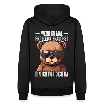 Si jamais vous avez besoin de problèmes, je suis là pour vous - Sweat à capuche Premium bio Homme - noir - Dos - Nico (187cm)